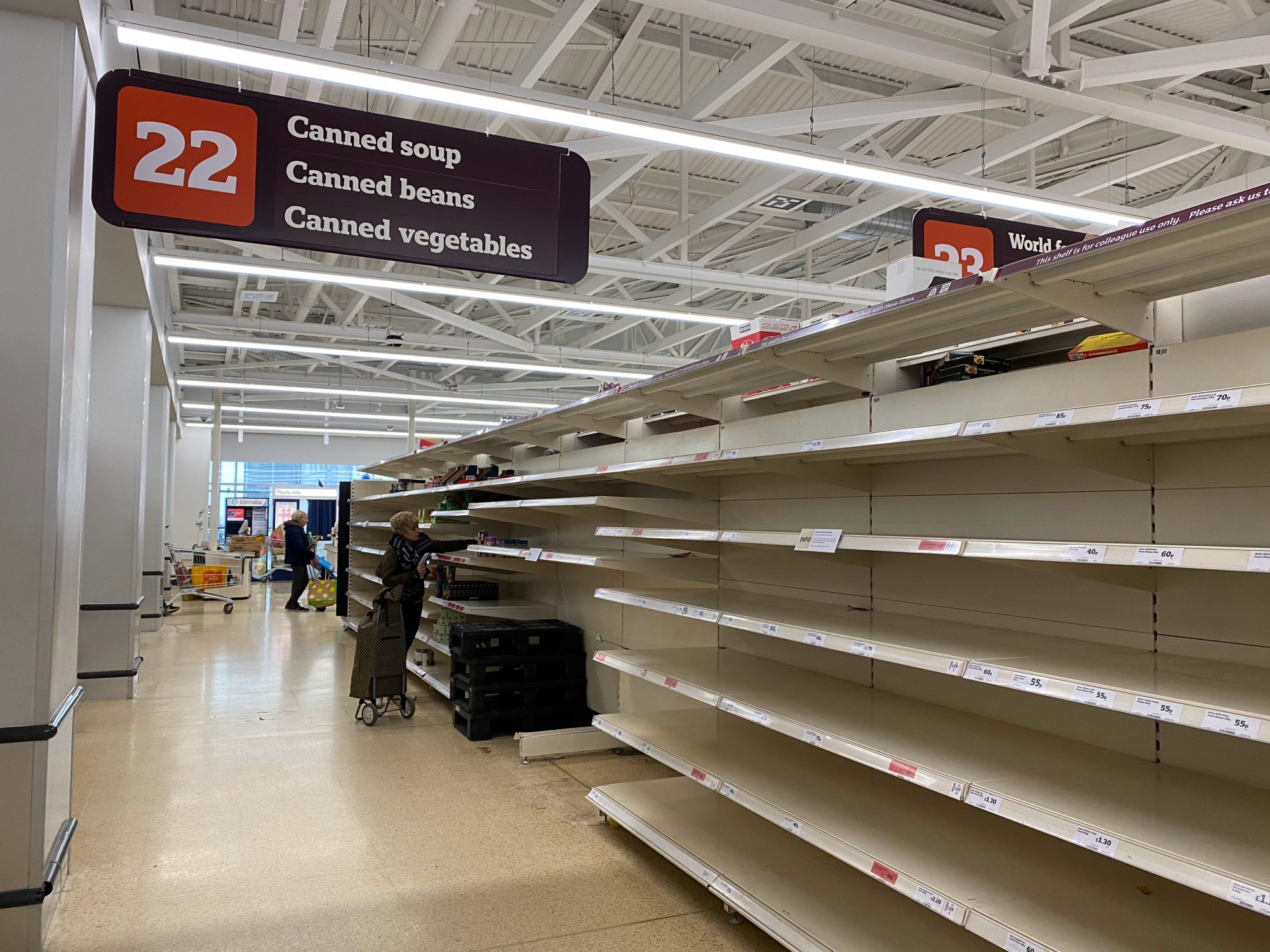 empty grocery store aisles